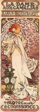  Alphonse Pintura - La Dame aux Camelias 1896 Art Nouveau checo distinto Alphonse Mucha